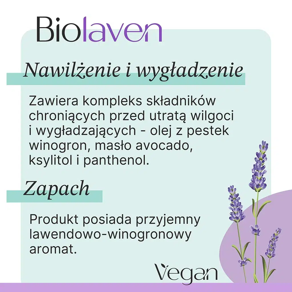 Odżywka do włosów BIOLAVEN - nawilża i wygładza, odżywka o zapachu lawendowo-winogronowym