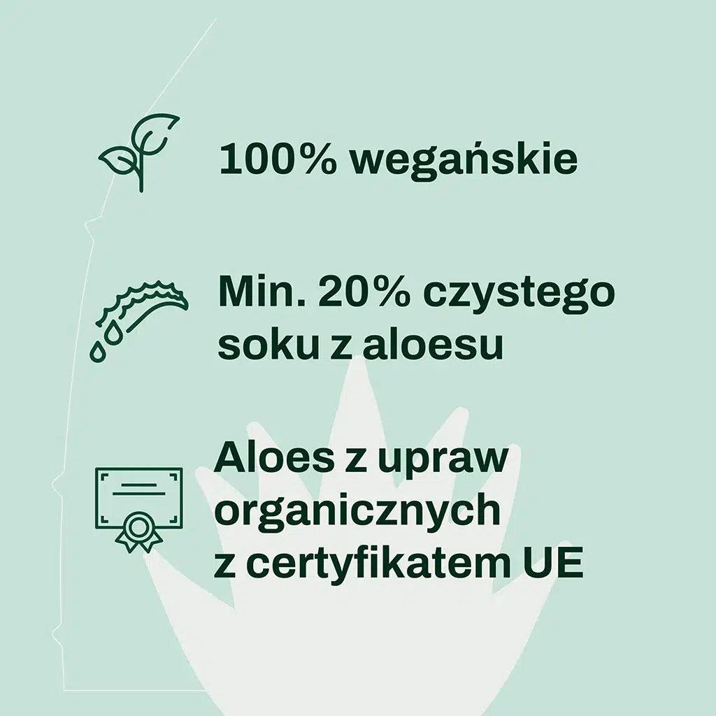 Żel myjący do twarzy ALOESOVE - 100% wegański, min. 20% czystego soku z aloesu, aloes z upraw ekologicznych z certyfikatem UE