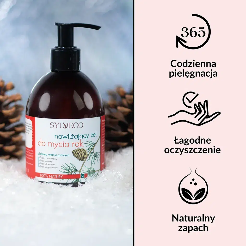 SYLVECO Nawilżający żel do mycia rąk - wersja zimowa - codzienna pielęgnacja, łagodne oczyszczanie, naturalny zapach