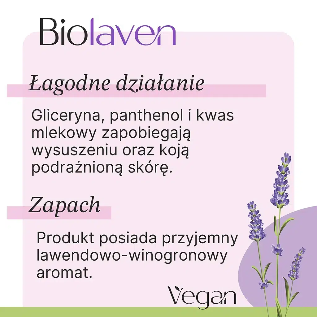 Płyn micelarny BIOLAVEN - zapobiega wysuszeniu i koi podrażnioną skórę, posiada lawendowo-winogronowy zapach
