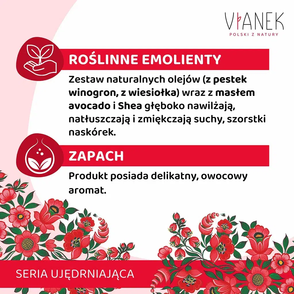 VIANEK Intensywnie regenerująca kuracja do rąk - roślinne emolienty, delikatny, owocowy aromat