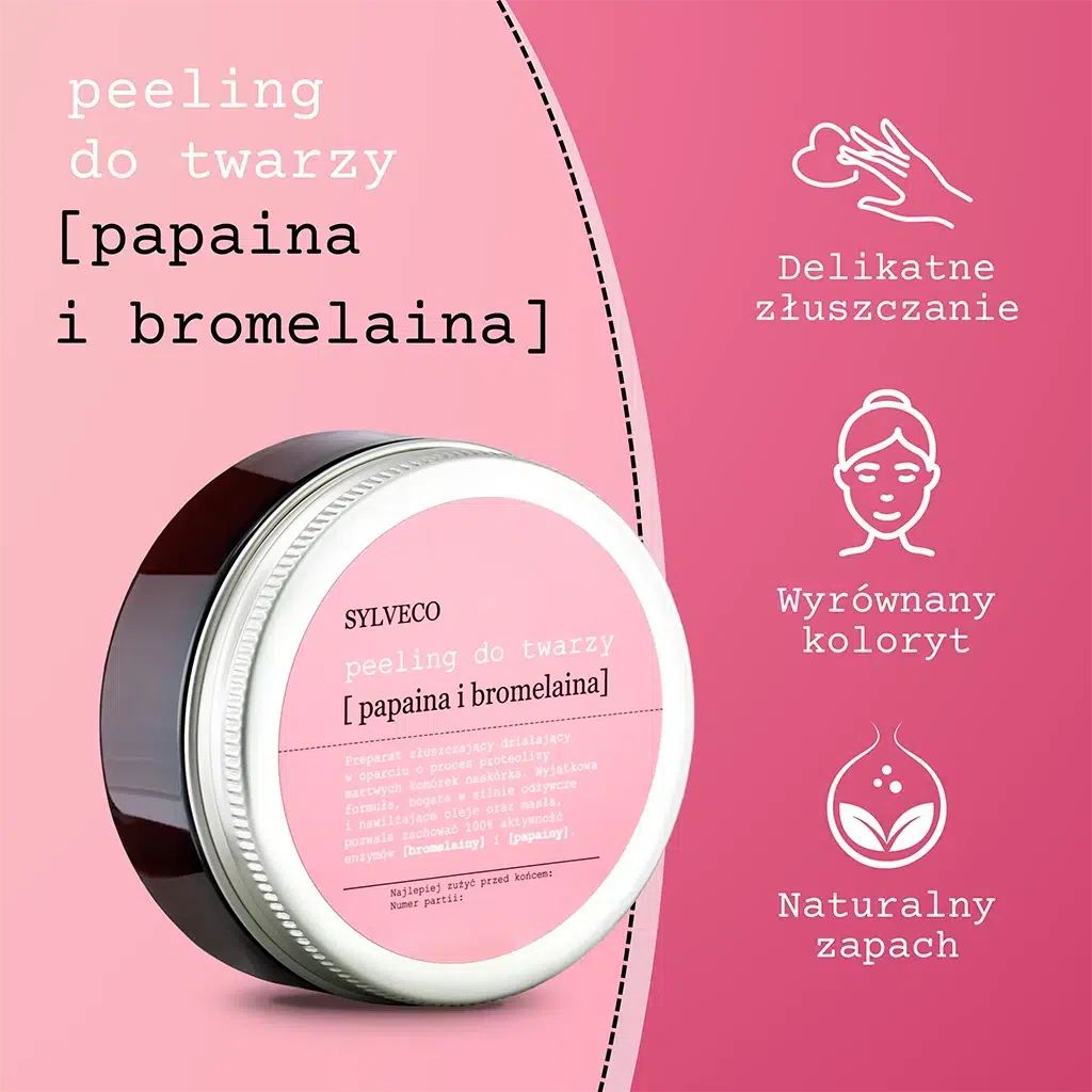 SYLVECO Peeling do twarzy [papaina i bromelaina] - delikatne złuszczanie, wyrównany koloryt, naturalny zapach